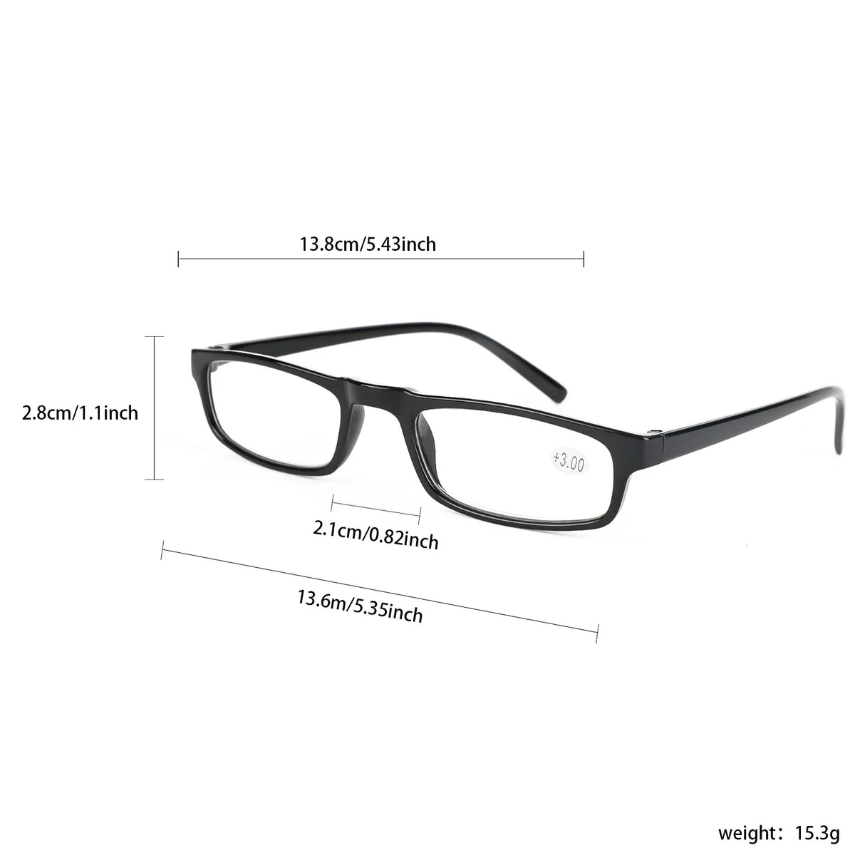 Lentes de lectura livianos, detalle de los lentes